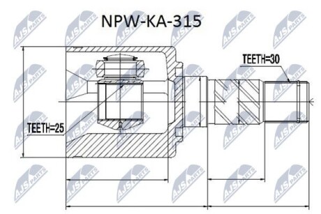 ШРУС НАРУЖНЫЙ - NTY NPW-KA-315