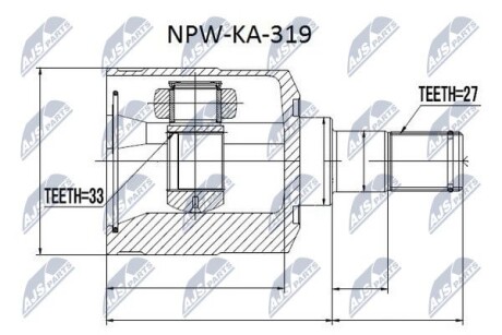 ШРУС НАРУЖНЫЙ - (495012E700, 495002E600) NTY NPW-KA-319