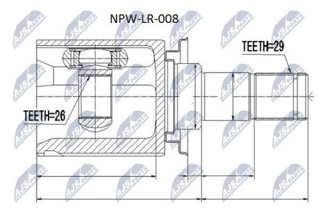 ШРУС НАРУЖНЫЙ - (tdb500110, tdj500030, lr060382) NTY NPW-LR-008