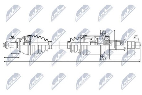 Піввісь переднього моста - NTY NPWME029
