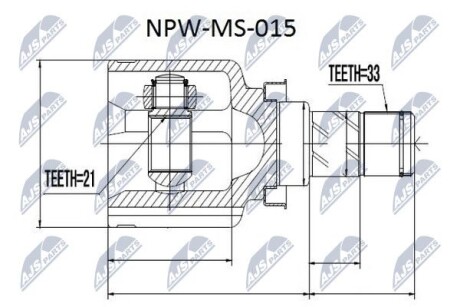 ШРУС НАРУЖНЫЙ - NTY NPW-MS-015