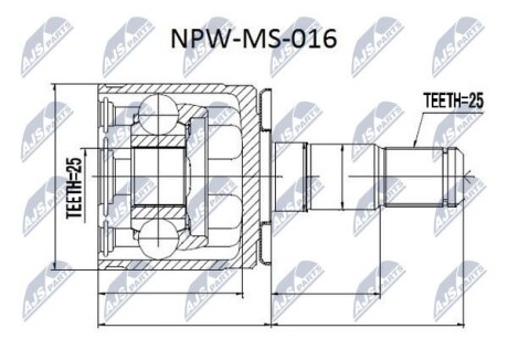 Шарнир равных угловых скоростей - (mb160655, mb526146) NTY NPW-MS-016