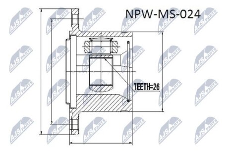 ШРУС внутренний правый Pajero, Pajero Sport, L200, Delica - (mb886682) NTY NPWMS024