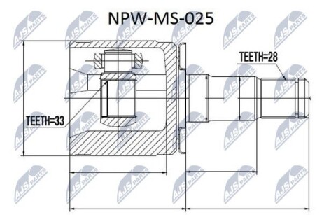 ШРУС НАРУЖНЫЙ - (3815A183) NTY NPW-MS-025