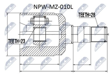 ШРУС внутренний левый Mazda 626 GE,GF, Xedos-6 - (g59222620, G56422620, G56822620) NTY NPWMZ010L