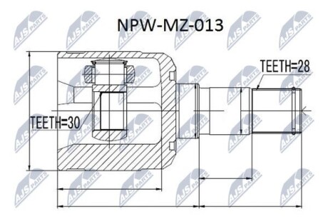 Шарнир равных угловых скоростей - NTY NPW-MZ-013