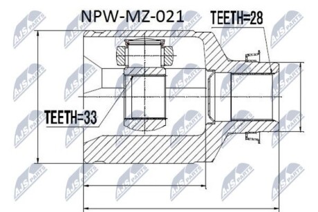 ШРУС НАРУЖНЫЙ - NTY NPW-MZ-021