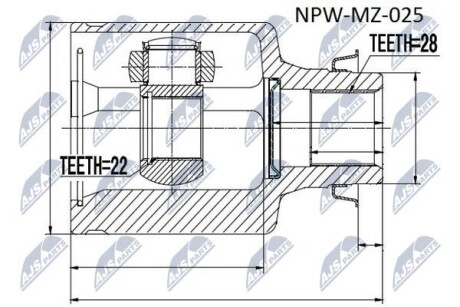 ШАРНИР РАВНЫХ УГЛОВЫХ СКОРОСТЕЙ - NTY NPW-MZ-025