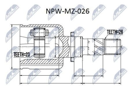 ШРУС НАРУЖНЫЙ - NTY NPW-MZ-026