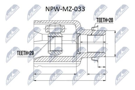 ШРУС НАРУЖНЫЙ - (95908486, FA8122540, 397413U026) NTY NPW-MZ-033