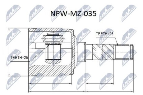 ШРУС НАРУЖНЫЙ - (4551506, MD1922510A, MD192550X) NTY NPW-MZ-035