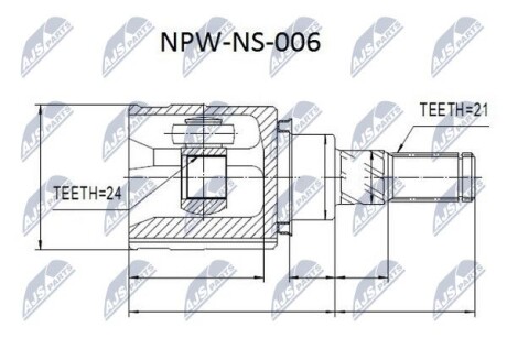 ШРУС НАРУЖНЫЙ - NTY NPW-NS-006