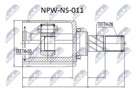 ШАРНИР РАВНЫХ УГЛОВЫХ СКОРОСТЕЙ - NTY NPW-NS-011