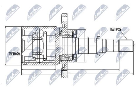 ШАРНИР РАВНЫХ УГЛОВЫХ СКОРОСТЕЙ - NTY NPW-NS-046