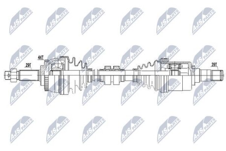 Полуось передняя левая X-TRAIL T30 - NTY NPWNS060