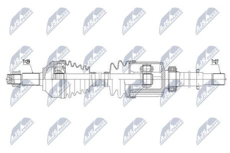 Полуось - (39100JG04C, 39771JG04C) NTY NPW-NS-062