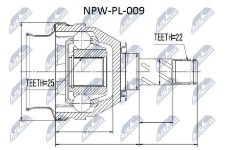 Шарнир равных угловых скоростей - NTY NPW-PL-009