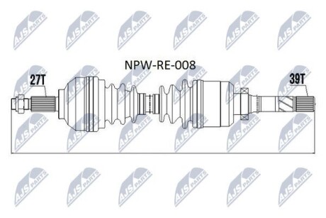 Полуось - NTY NPW-RE-008