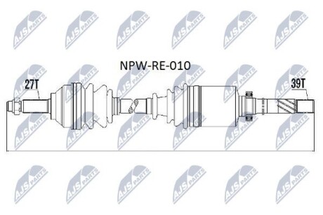 Полуось - NTY NPW-RE-010