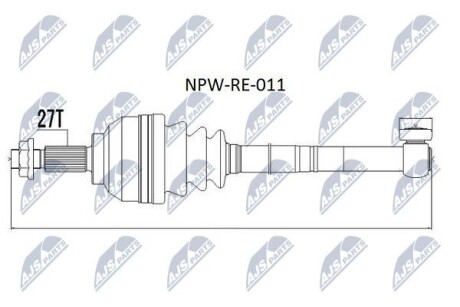 Полуось - (7711134778, 7711134777, 8200169176) NTY NPW-RE-011