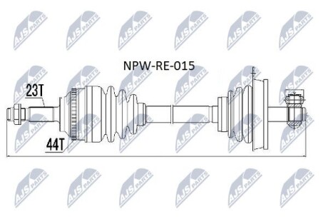 Полуось - (7711134957, 8200065334, 8200065339) NTY NPW-RE-015