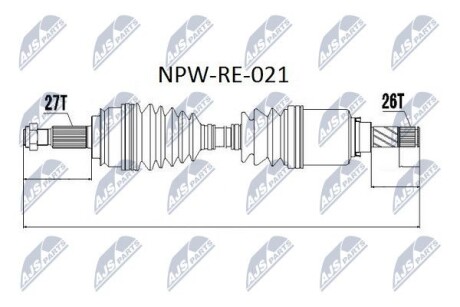 Полуось - NTY NPW-RE-021