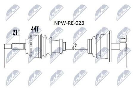 Полуось - (8200090175) NTY NPW-RE-023