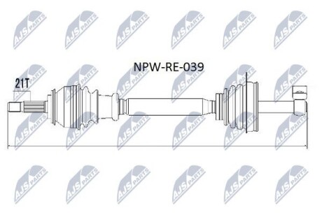 Полуось - (8200444438, 6001548102) NTY NPW-RE-039