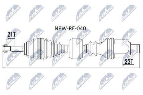 Полуось - (8200484376, 8200318010, 8201045819) NTY NPW-RE-040