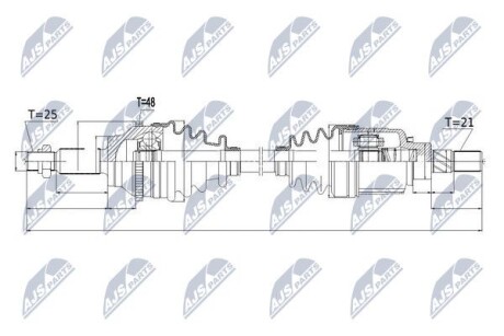 Полуось - (8201505593, 8200939996, 396004652R) NTY NPW-RE-052