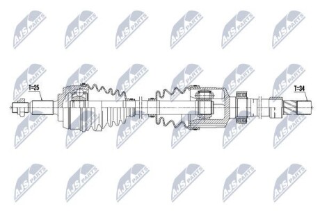 Полуось - (391006849R) NTY NPW-RE-058