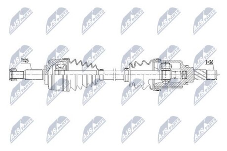 Полуось - (391002807R, 391006130R, 391006276R) NTY NPW-RE-113