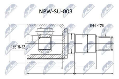 ШРУС НАРУЖНЫЙ - NTY NPW-SU-003