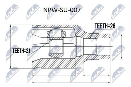 Шарнир равных угловых скоростей - NTY NPW-SU-007