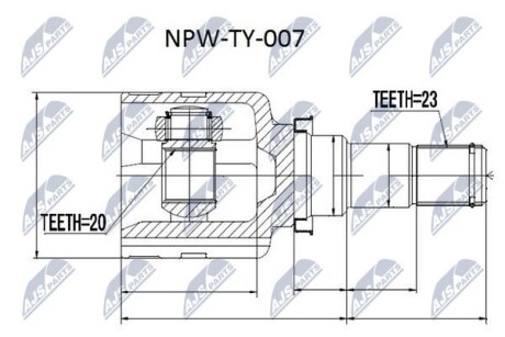 ШРУС НАРУЖНЫЙ - (71745018, 71750887, 3817A274) NTY NPW-TY-007