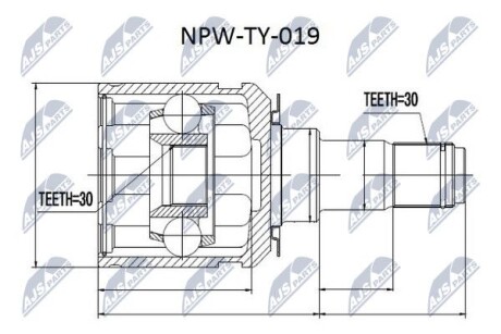 ШРУС НАРУЖНЫЙ - NTY NPW-TY-019