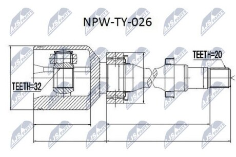 ШРУС НАРУЖНЫЙ - NTY NPW-TY-026