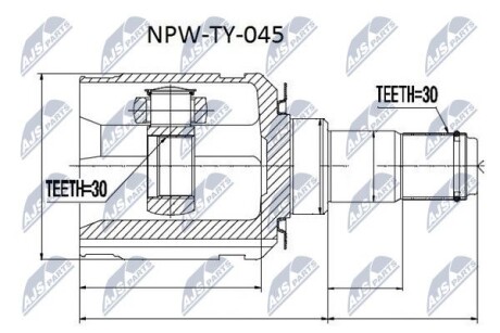 ШРУС НАРУЖНЫЙ - (bk214c062ab, db5z3b436a, 0443760090) NTY NPW-TY-045