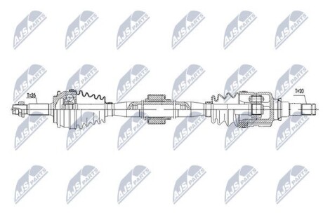 Полуось - (1710855, BV614A084BB, BV614A084BA) NTY NPW-TY-085