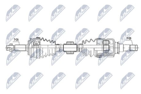 Полуось - (1710855, BV614A084BB, BV614A084BA) NTY NPW-TY-087