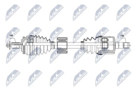 Полуось - (8252035, 8251777, 8603800) NTY NPW-VV-037