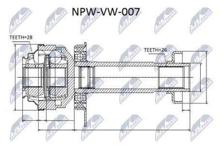 ШРУС НАРУЖНЫЙ - NTY NPW-VW-007