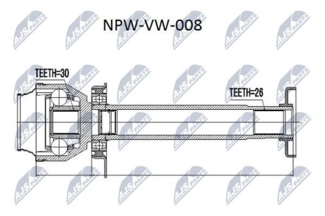 ШРУС НАРУЖНЫЙ - NTY NPW-VW-008