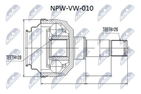 ШРУС НАРУЖНЫЙ - (7M0407271J, 7M0407271Q) NTY NPW-VW-010