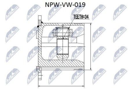 ШРУС НАРУЖНЫЙ - (7M0407272E) NTY NPW-VW-019