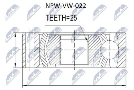 Шарнир равных угловых скоростей - NTY NPW-VW-022