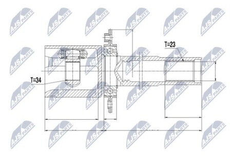 ШРУС НАРУЖНЫЙ - (5Q0407762AX, 5Q0407272BT, 3C0407452BX) NTY NPW-VW-026