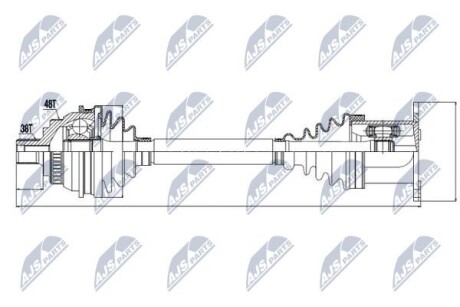 Полуось - NTY NPW-VW-037