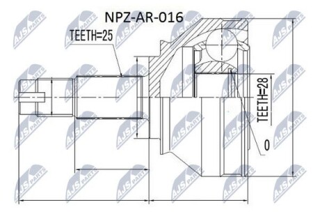 Шарнир равных угловых скоростей - (46307685) NTY NPZ-AR-016