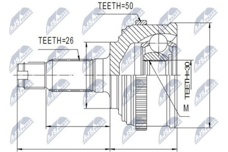 Шарнир равных угловых скоростей - (44010SR3020) NTY NPZ-HD-022